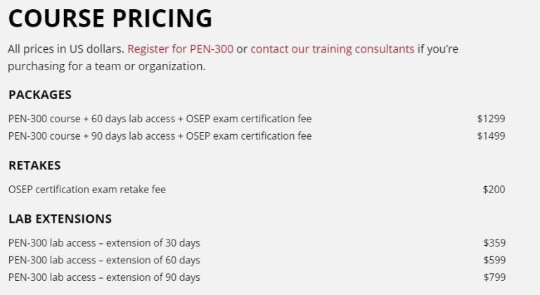 Pricing as of January 11th, 2021