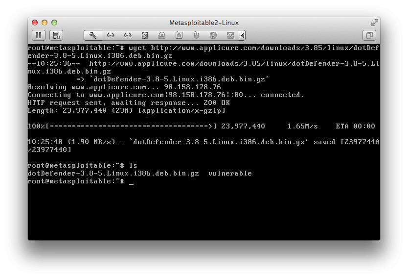 Retrieving dotDefender using WGET | Metasploit Unleashed