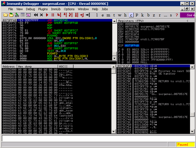 Following out POP POP RET Instructions | Metasploit Unleashed