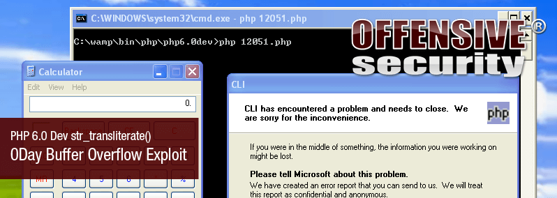PHP 6.0 Dev str_transliterate() 0Day Buffer Overflow Exploit